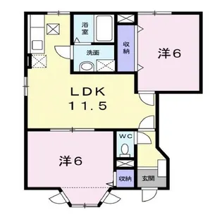 シティハイツ山田E【1階】の間取り