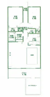 ダイヤパレス清水ヶ丘スウィートガーデン【7階】の間取り