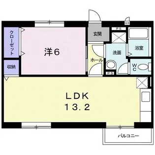 カモミ-ル津屋崎A【2階】の間取り