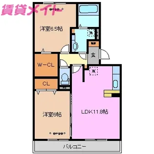 フィオーレ ジャンダルム【2階】の間取り