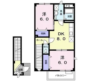 リバータウンA【2階】の間取り