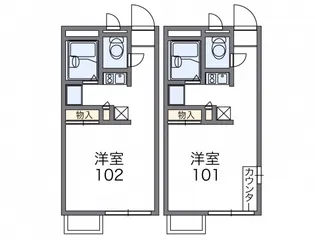 レオパレス上津台【1階】の間取り