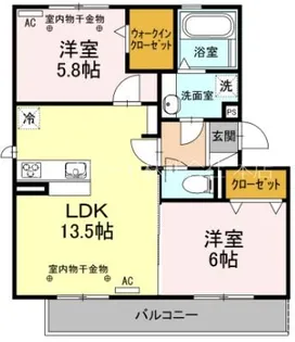 ラ・プランドール【2階】の間取り