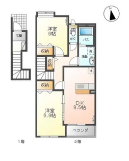 ルボヌール【2階】の間取り
