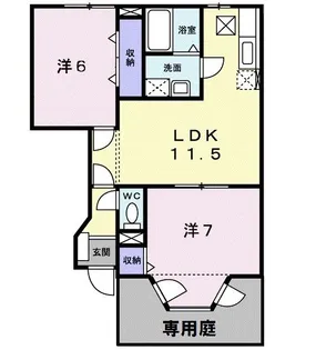 エスポワールA【1階】の間取り