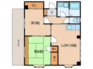 小杉町アパートメントハウスB棟【1階】の間取り