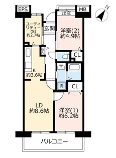 URコンフォールさがみ南【7階】の間取り