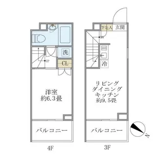 アプリーレ赤坂【4階】の間取り