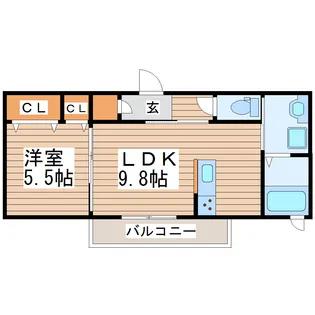 ベレオ南仙台【3階】の間取り