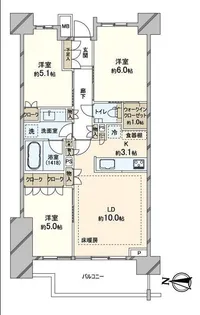 パークホームズ錦糸町猿江恩賜公園【6階】の間取り