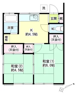 グリーンコートはるな【2階】の間取り