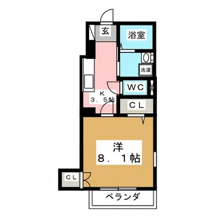 ラシーネ台原 A棟【1階】の間取り
