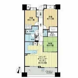 ライオンズ青葉さつきが丘【5階】の間取り