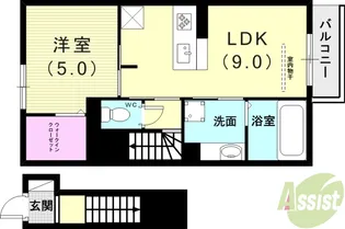 グランクレール西二見【2階】の間取り
