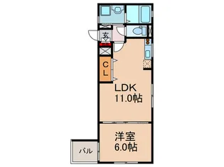 バンブ-ヒル【1階】の間取り
