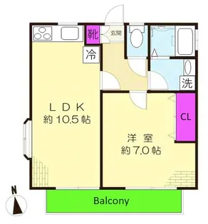 ユアハイムA【2階】の間取り