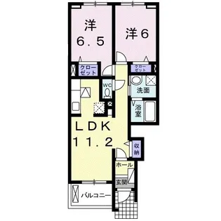 プリートアルバII【1階】の間取り