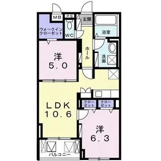 サニーグレイス【2階】の間取り
