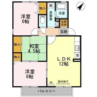 マノワールアセヴェ B棟【2階】の間取り