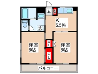 ハイツ塙【2階】の間取り