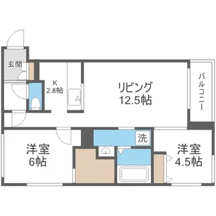 エフュート北19条【4階】の間取り