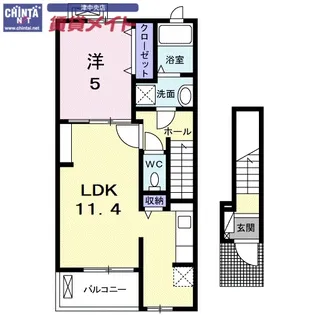 ベルハウス一身田【2階】の間取り