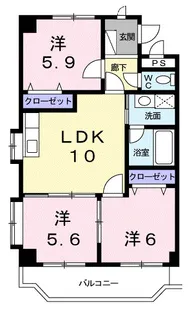 ハピネス大北【2階】の間取り