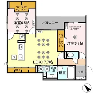 OrthoAxis浅生【1階】の間取り