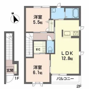 シャーメゾン・ラフォーレC【2階】の間取り
