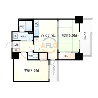 フォルム城東中央【7階】の間取り