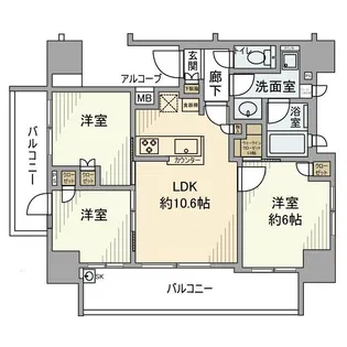 クレア新小岩デジーノ【5階】の間取り