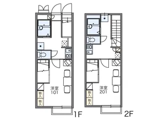 レオパレスひまわり【2階】の間取り