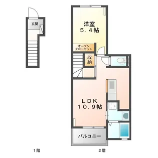 フルーリール【2階】の間取り