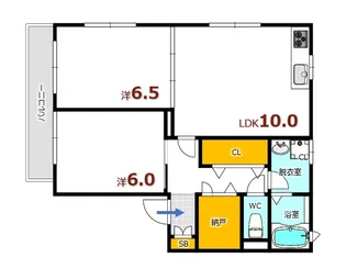 すいれん天畠【2階】の間取り