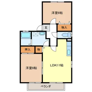 御殿場レジデンスII【2階】の間取り