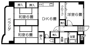 サンシャイン村崎2【4階】の間取り