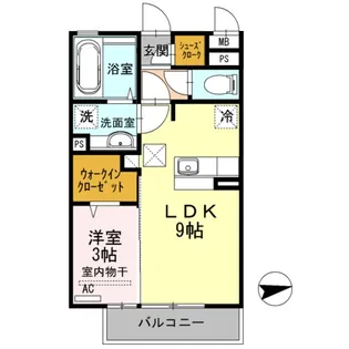 ガーデン城山【1階】の間取り