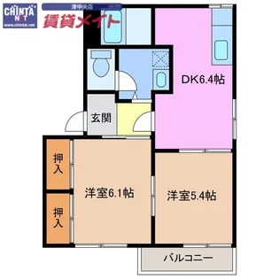 サンライズ21 A【2階】の間取り