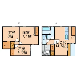 徳島県小松島市小松島町字北浜【一戸建】の間取り