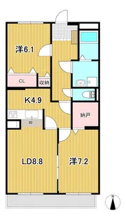 コットンアヴェニュー【5階】の間取り