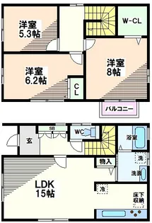 東京都昭島市上川原町2【一戸建】の間取り