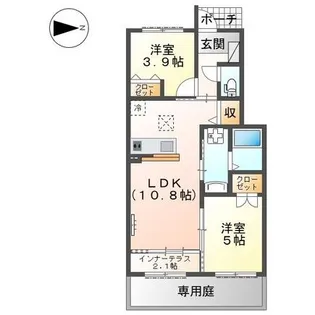 ボヌール幸田【1階】の間取り