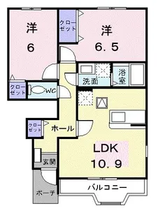 広島県三原市小坂町【アパート】の間取り