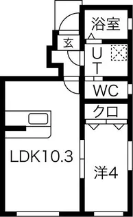 1LDKの間取り画像