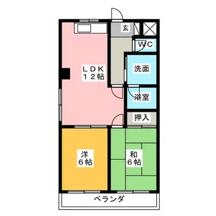 ハピネス桜井【1階】の間取り