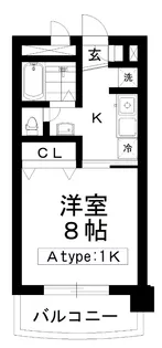 ヱビスヤパークサイド【8階】の間取り