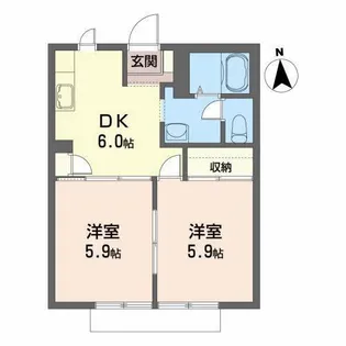 ディアス根城A【1階】の間取り
