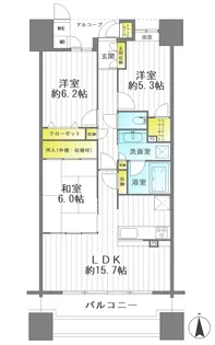 プレミスト名取駅前【12階】の間取り