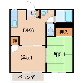 メゾンローズB【2階】の間取り