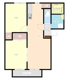 茨城県ひたちなか市はしかべ1【アパート】の間取り